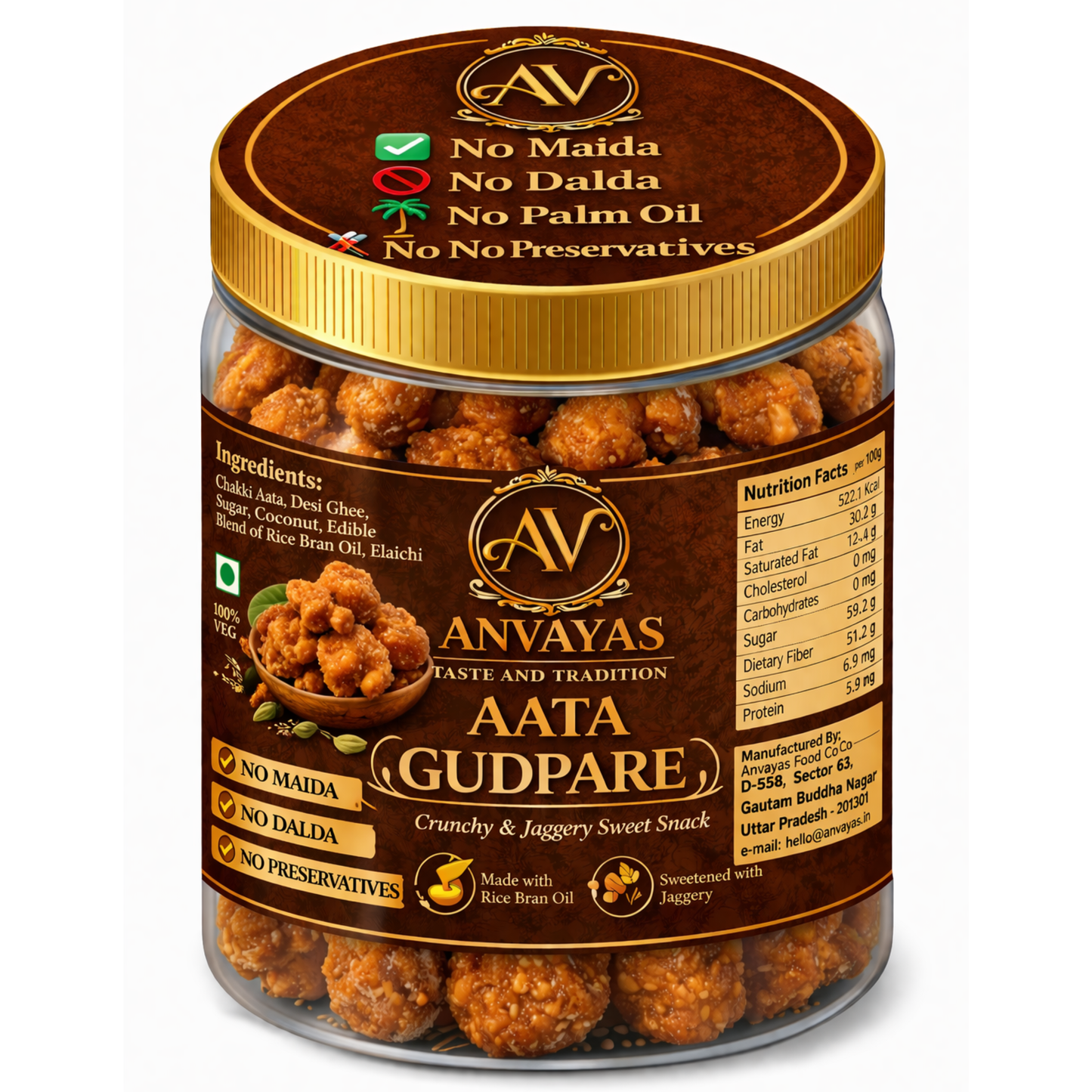 Anvayas Aata Gudpare – crispy homemade jaggery bites, no maida, no refined sugar, no preservatives